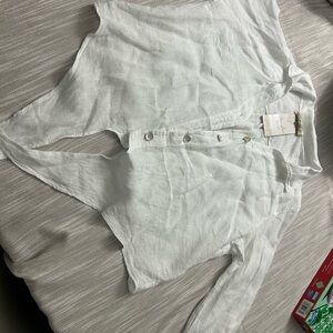 White Button-Up Women's Top